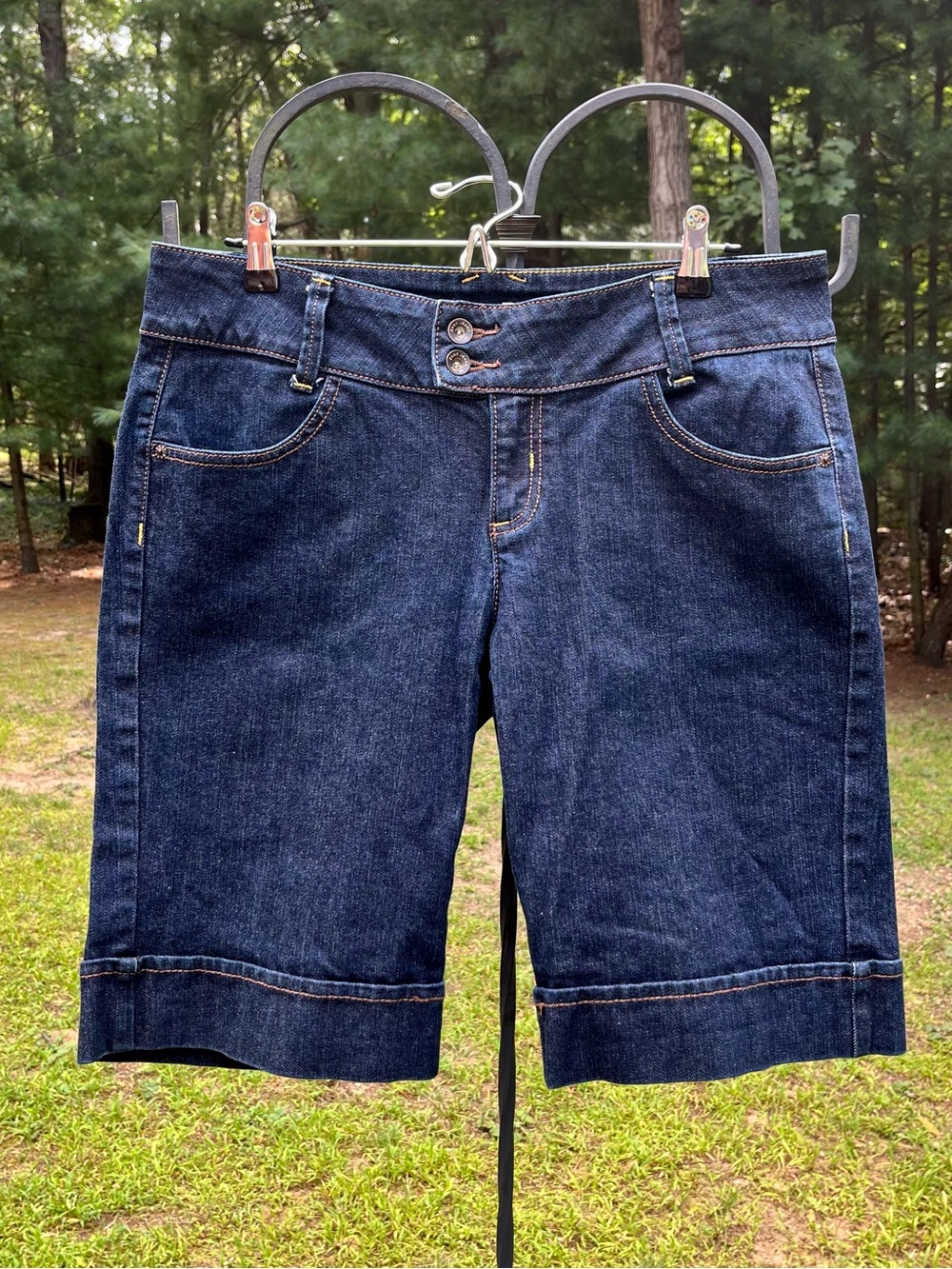 Y2K DKNY Jeans Low Rise Bermuda Long Shorts Jorts Size 12 Retro Twee Fall